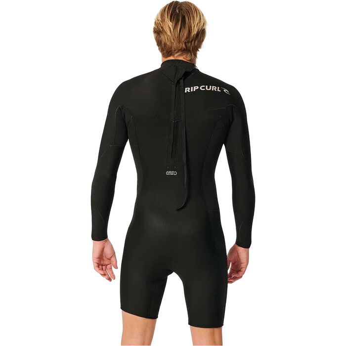 2024 Rip Curl Mens Dawn Patrol 2mm Long Sleeve Back Zip Shorty Wetsuit 11JMSP - Black